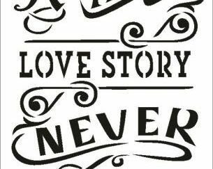 023 Love Story stencil / skabelon