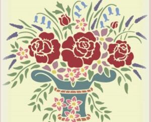 58 Smuk Blomster stencil / skabelon stor